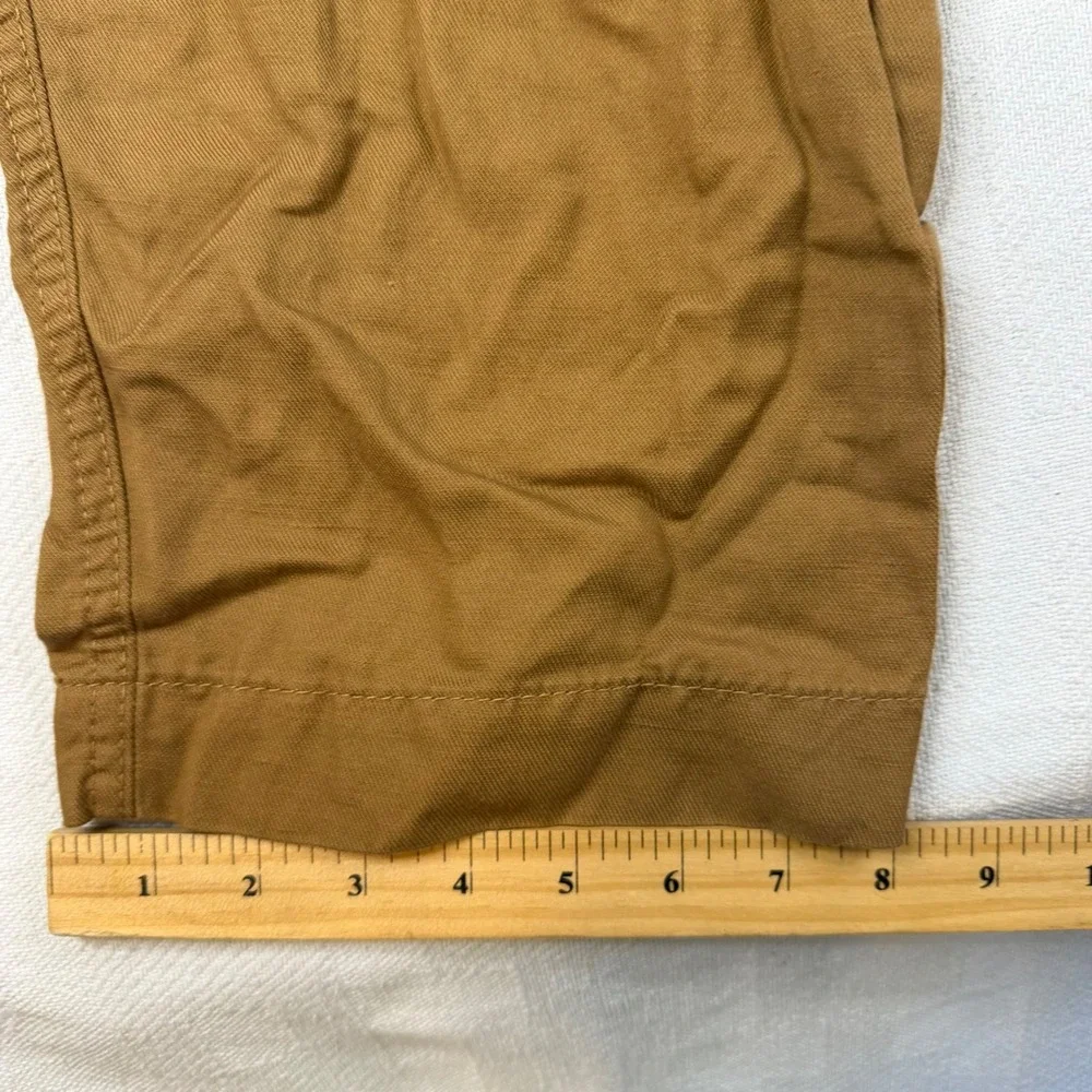 Banana Republic XL Brown Lyocell Linen Cotton Relaxed Cropped Pull On Pants